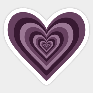 Aubergine Expanding Hearts Sticker